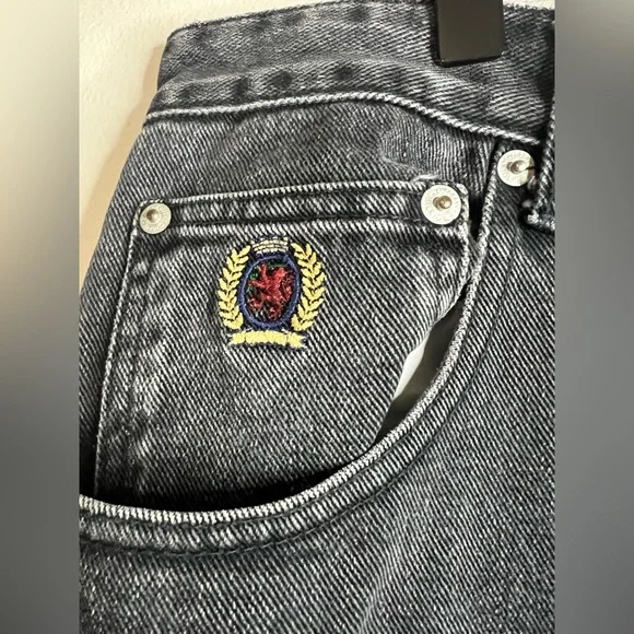Tommy Hilfiger Vintage Classic Jeans Baggy Fit Black‎ Acid Wash Size 36 skater